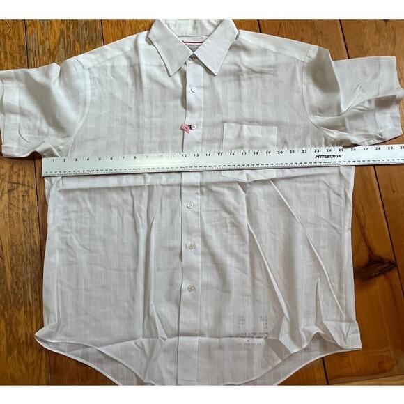 Vintage Sear's Mens Perma Prest White Button Down Shirt. Short Sleeve Size 17 - Picture 6 of 7